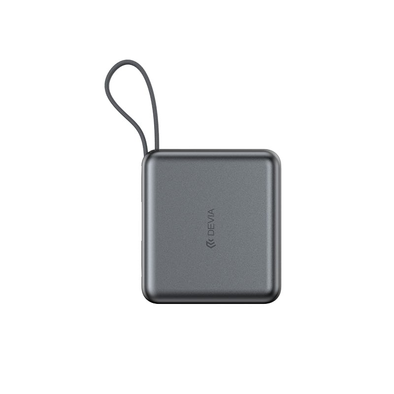 Ultra 9 22.5W MINI Magnetic Power Bank With Built-in 2 Cables (10000mAh) gray