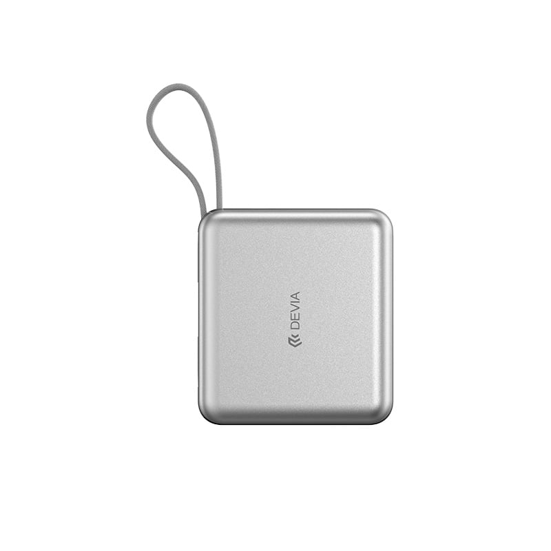 Ultra 9 22.5W MINI Magnetic Power Bank With Built-in 2 Cables (10000mAh) silver