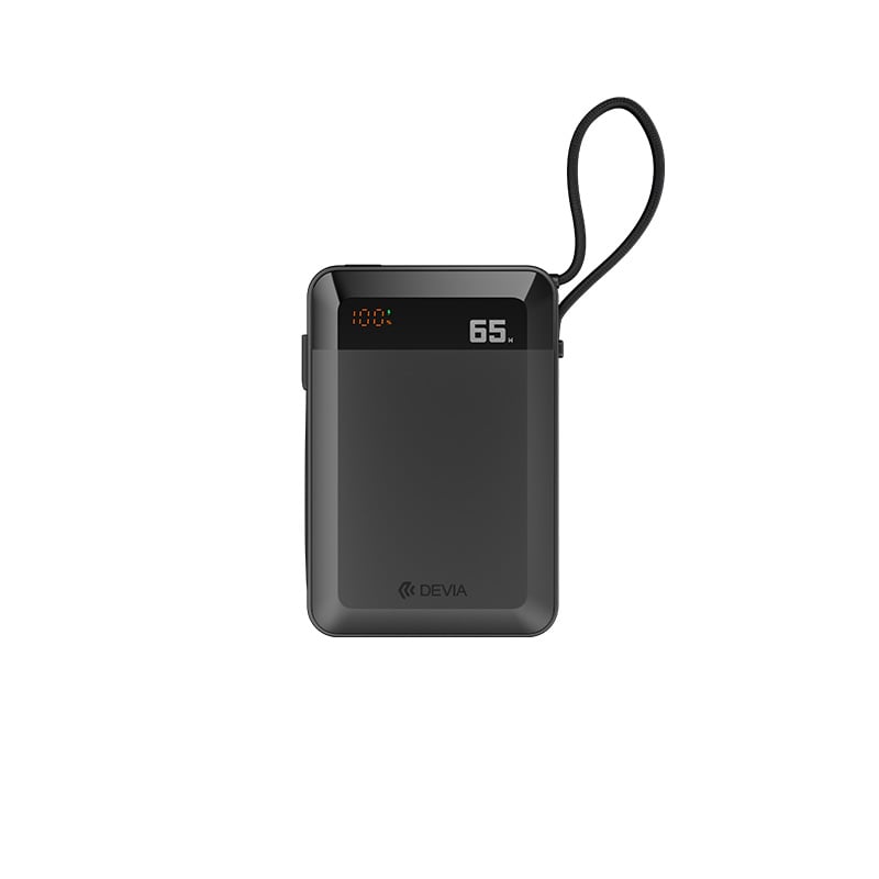 DEVIA Ultra4 65W Laptop Power Bank 20000mAh with Built-in Detachable Type-C Cable, 40W Input & Digital Display