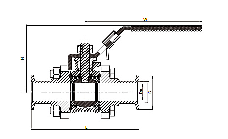 KF 3-Pieces Ball Valve KF/NW Vacuum Ball Valves SS304 SS316L Both Sides Flange KF16-KF50 Semiconductor Manual 2 Way Straight Pneumatic Valve NW16-NW50 details