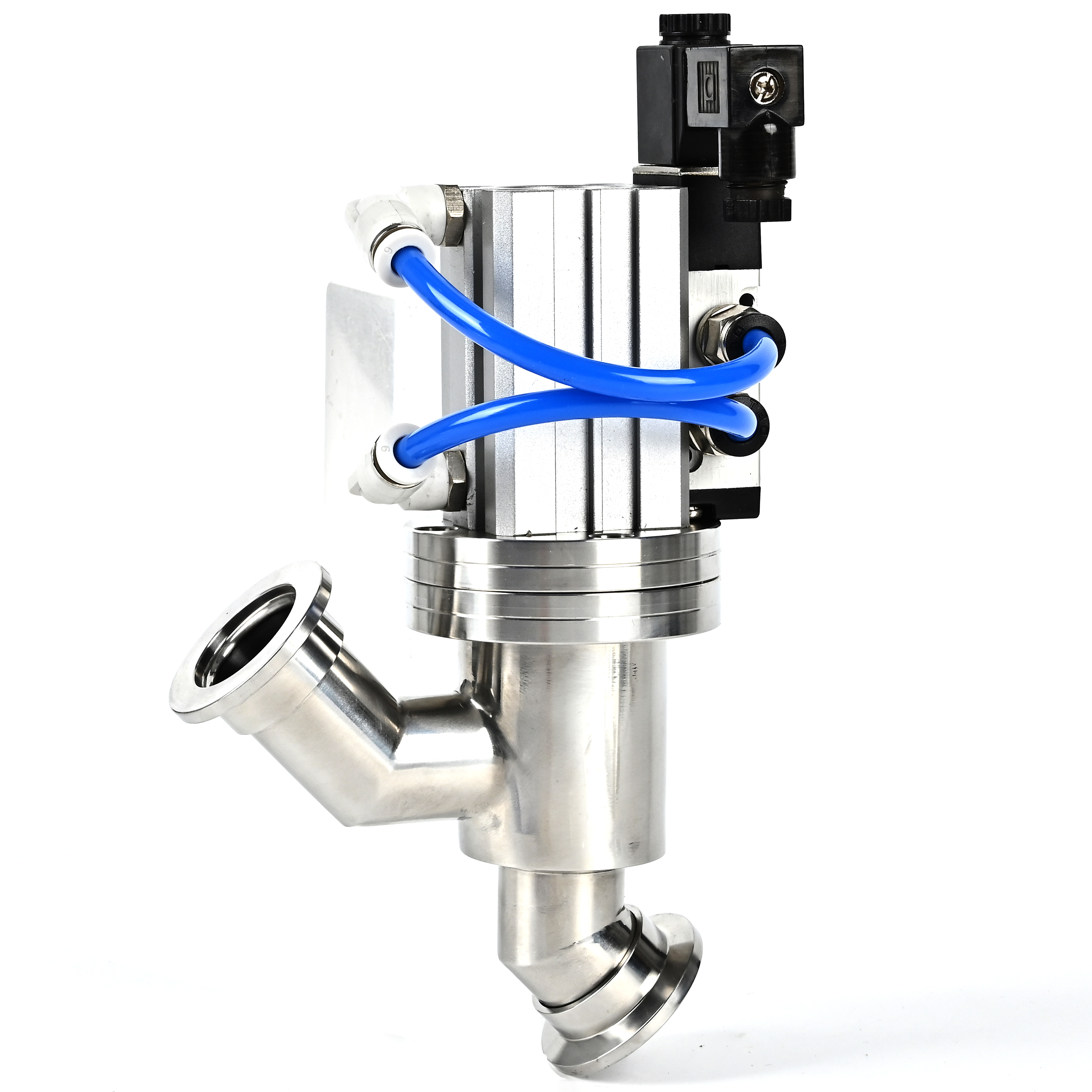 Pneumatic Y Type Angle Valve with Bellow Flanged KF16-50/NW16-50 SS304 SS316L Vacuum Sealed Flapper Stainless Steel Valve