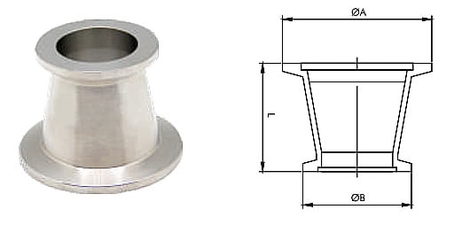 KF SS304/SS316L Vacuum Adaptor KF/NW Conical Reducing Flange Stainless Steel Vacuum Fittings for Semiconductor supplier