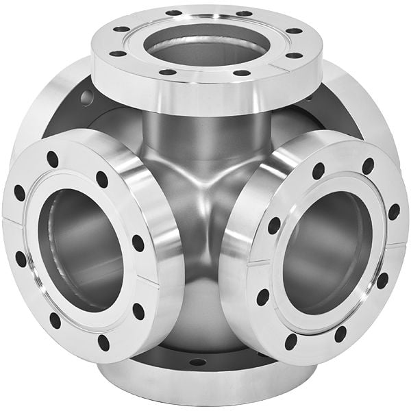 CF 6-Way Cross SS304 SS316L Stainless Steel Thru Holes 3/4