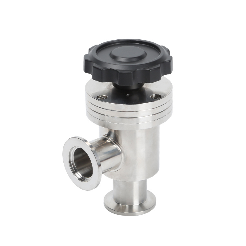 Manual Vacuum L-Type Angle Valve KF16/KF25/KF40/KF50 Sealed Flapper SS304/SS316L Clamp Flapper Various High Quality NW16-NW50 Angle Valve Fittings