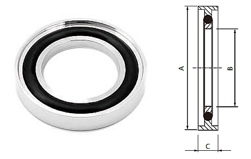SS304 Ring NW16/NW25/NW40/NW50 O-Ring (FKM EPDM NBR) Stainless Steel Vacuum Fitting Center Ring with Ring & O-Ring supplier