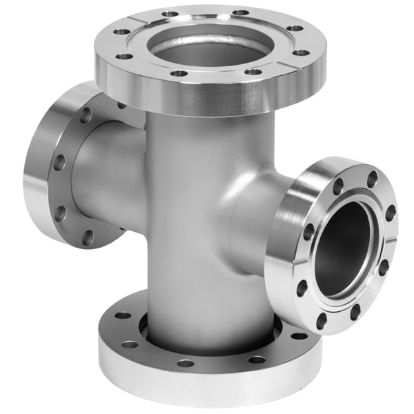 CF 4-Way Cross Stainless Steel Rotatable CF16-CF100 High Vacuum Rotatable/Fixed SS304 SS316L Flange Fitting Thru Holes 3/4