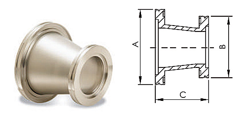 ISO-K Conical Reducer Welding Vacuum Flange ISO80xISO63-ISO100xISO80 SS304/SS316L Stainless Steel High Quality Vacuum Fitting manufacture