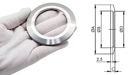 Stainless Steel Vacuum Flange Bored Weld KF16-160 OD12mm--OD57mm SS304 SS316 Pipe Fittings NW16-160 KF Flange OD1/2"-6" factory