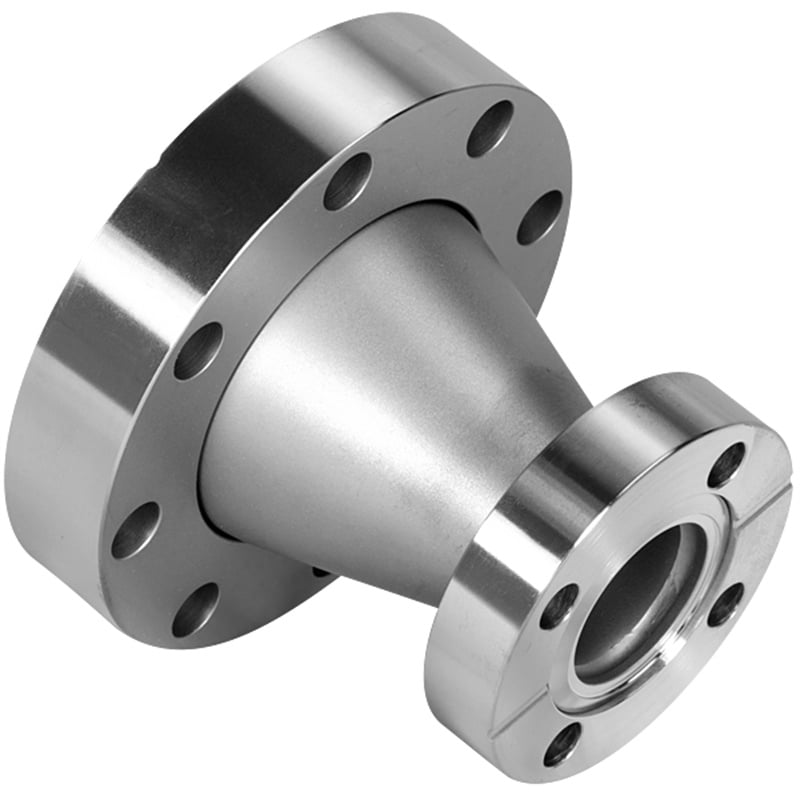 SS304 SS316L CF Conical Reducer Nipple Rotatable/Fixed Thru Holes Adaptor  Stainless Steel High Vacuum CF25xCF16-CF100xCF80 Pipe Fitting Flange