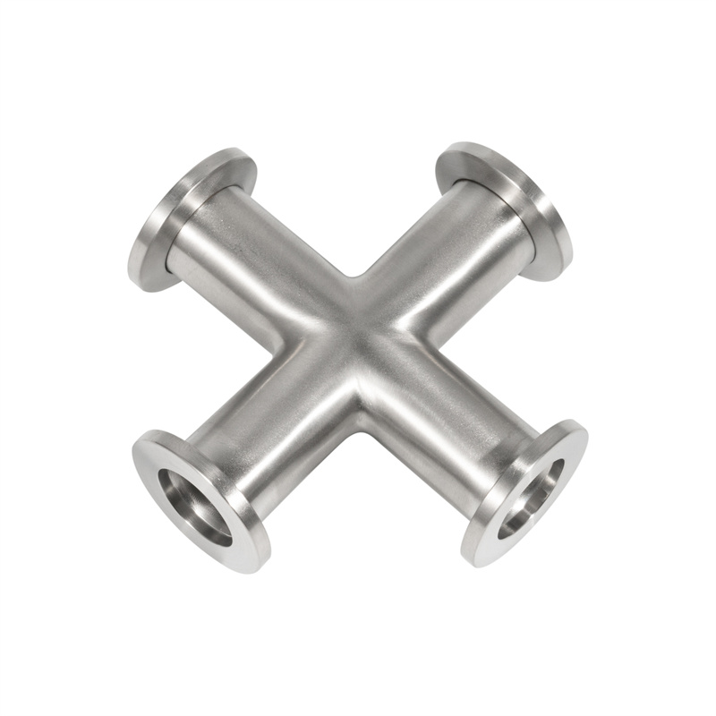  KF Equal Cross 4-Way Adaptor Semiconductor Vacuum Fitting Stainless Steel SS304/SS316L Flange