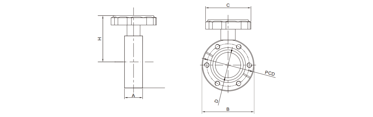 CF35 High Vacuum SS316L SS304 Stainless Steel Butterfly Valve Manually Operated Swivel Valve Plate With FKM Seal High Quality Vacuum Butterfly Valve  supplier