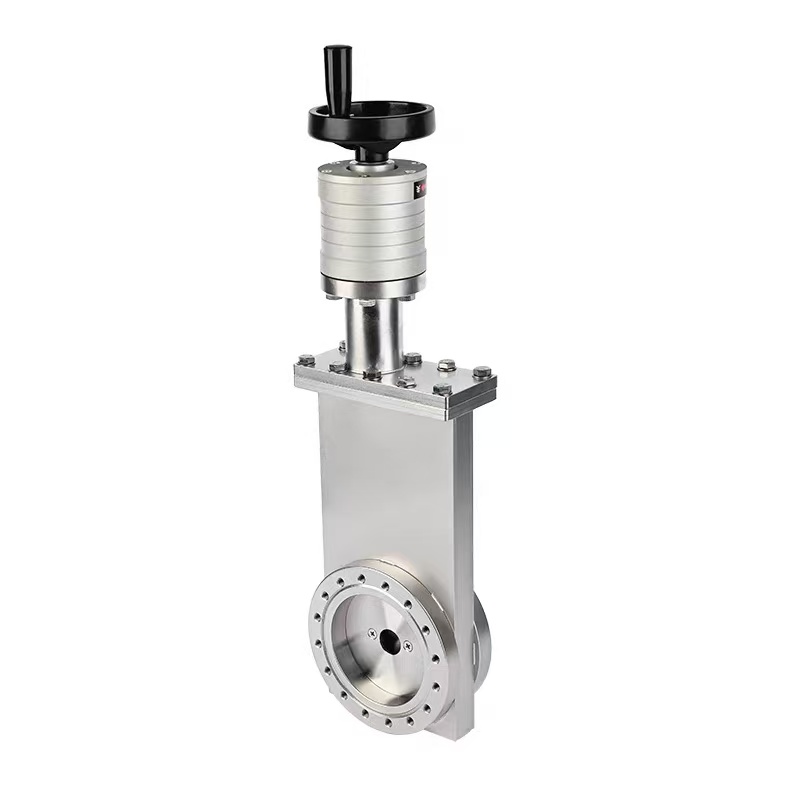 High Vacuum SS304 SS316L UHV Mini Manual Slit Gate Valve  ISO/CF Stainless Steel Bellows Sealed Handwheel Vacuum Isolation Slide Gate