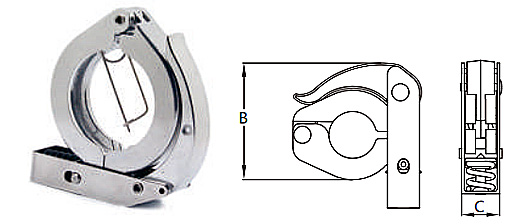 Quick Toggle Clamps Aluminum KF/NW Vacuum Lanyard with Spring Loaded Release KF16-KF50 Pipe Fitting High Quality NW16/NW25/NW40/NW50 Quick Toggle Clamps  details