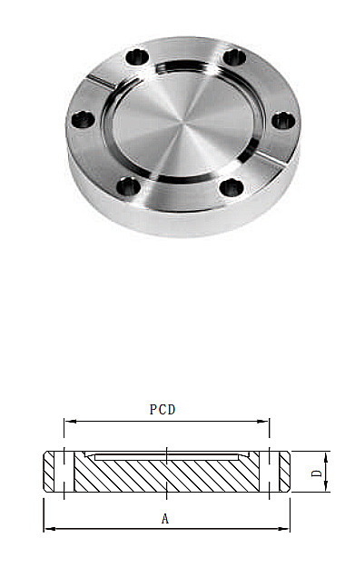 CF Stainless Steel Vacuum Fitting CF16-CF350 Blanker Fixed SS304 SS316L Vacuum Flanges Thru Holes/Metric Thread/UNC Thread Fitting manufacture