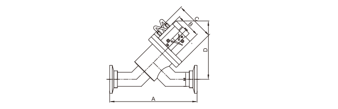 Pneumatic Y Type Angle Valve with Bellow Flanged KF16-50/NW16-50 SS304 SS316L Vacuum Sealed Flapper Stainless Steel Valve factory