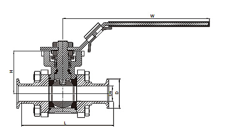 KF 3-Pieces Ball Valve KF/NW Vacuum Ball Valves SS304 SS316L Both Sides Flange KF16-KF50 Semiconductor Manual 2 Way Straight Pneumatic Valve NW16-NW50 factory
