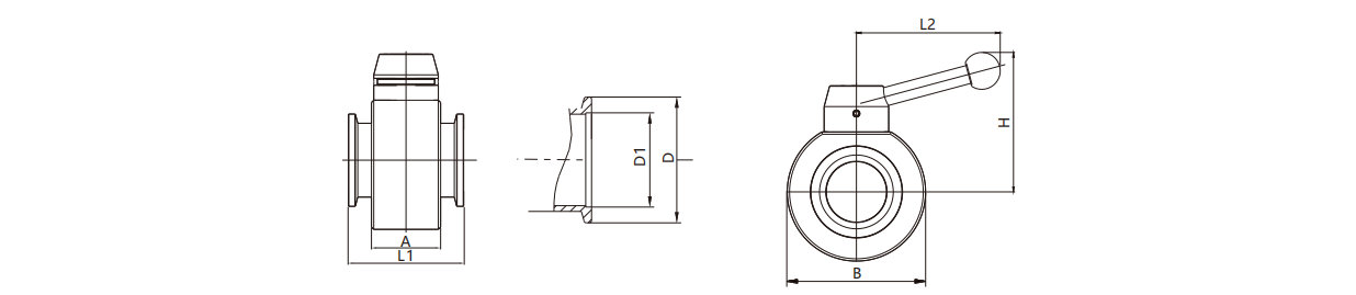 KF Flange Butterfly Valve KF25/KF40/KF50 High Quality SS304/SS316L  Vacuum Swivel Valve Plate with FKM Seal Stainless Steel Flow By Adjusting NW25/NW40/NW50 manufacture