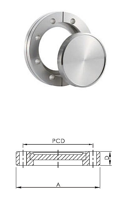 CF Blanker Rotatable Stainless Steel  High Quality Vacuum Flanges CF16-CF350 SS304 SS316L Blanker Rotatable Thru Holes/Metric Thread/UNC Thread Fitting supplier