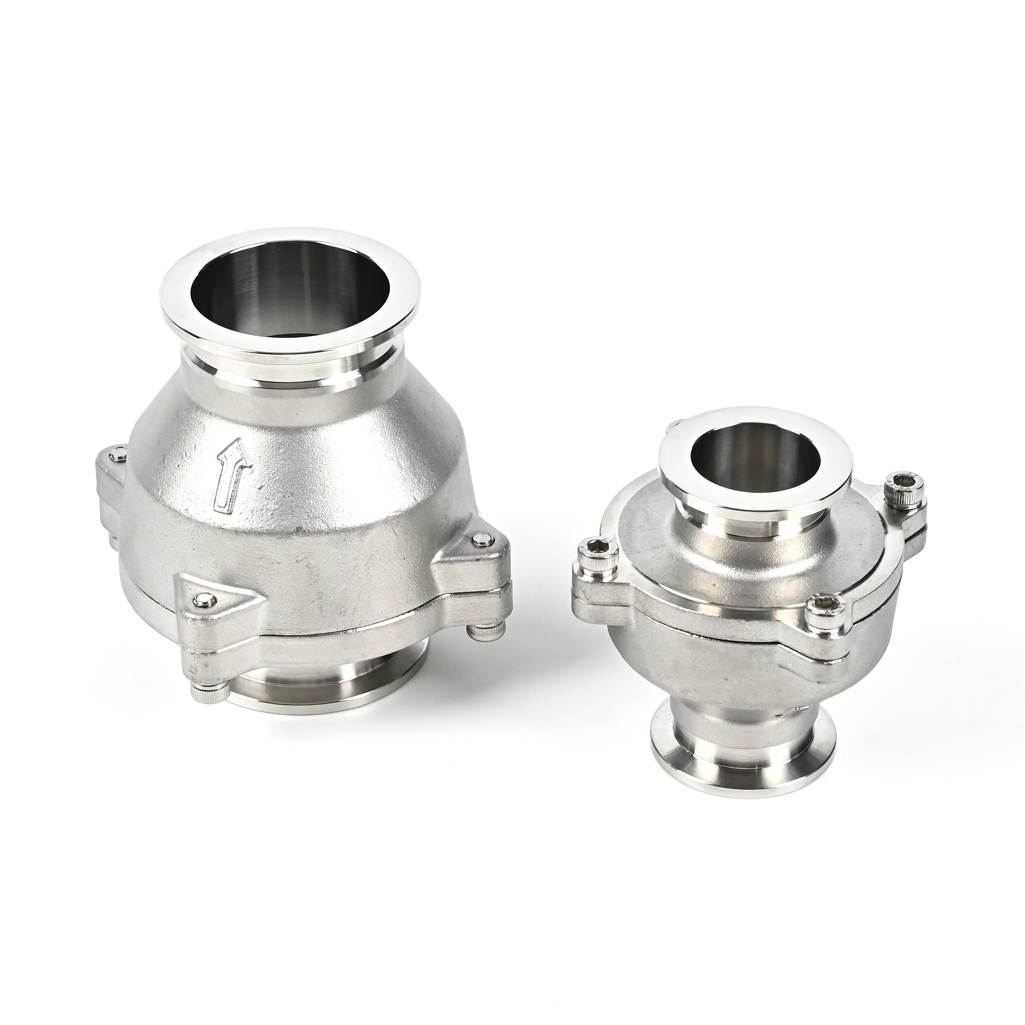 KF  SS304/SS316 Check Valve Oen-Way NW16-50 Non-Return Vacuum Valve KF16-KF50 Stainless Steel PTFE Plate Manual Pressure-Free Start for Gas