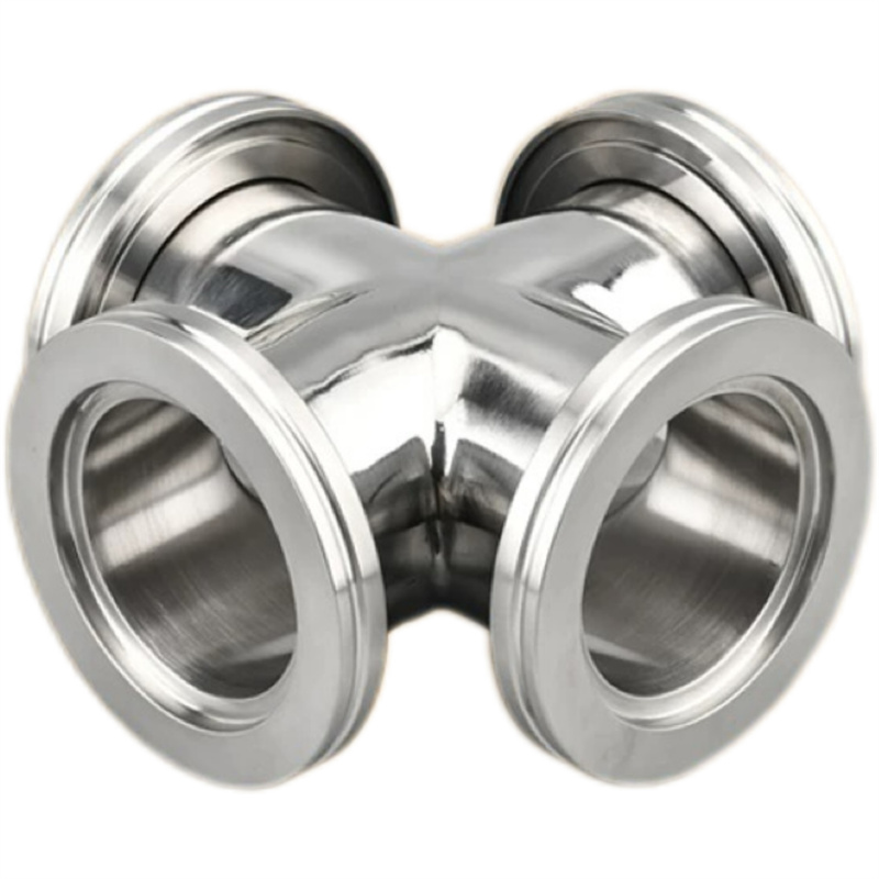 ISO-K Cross Vacuum ISO-K Cross SS304 SS316L Stainless Steel ISO63-ISO160 Flange Clamp High Quality Vacuum Four-way Cross Fitting NW63-160