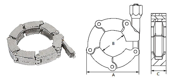 SS316L  KF Chain Clamp Vacuum Fitting Flange KF16/KF25/KF40/KF50 Stainless Steel Vacuum Clamp NW16-NW50 details