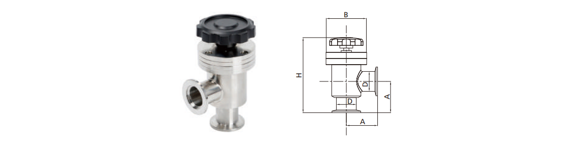 Manual Vacuum L-Type Angle Valve KF16/KF25/KF40/KF50 Sealed Flapper SS304/SS316L Clamp Flapper Various High Quality NW16-NW50 Angle Valve Fittings manufacture