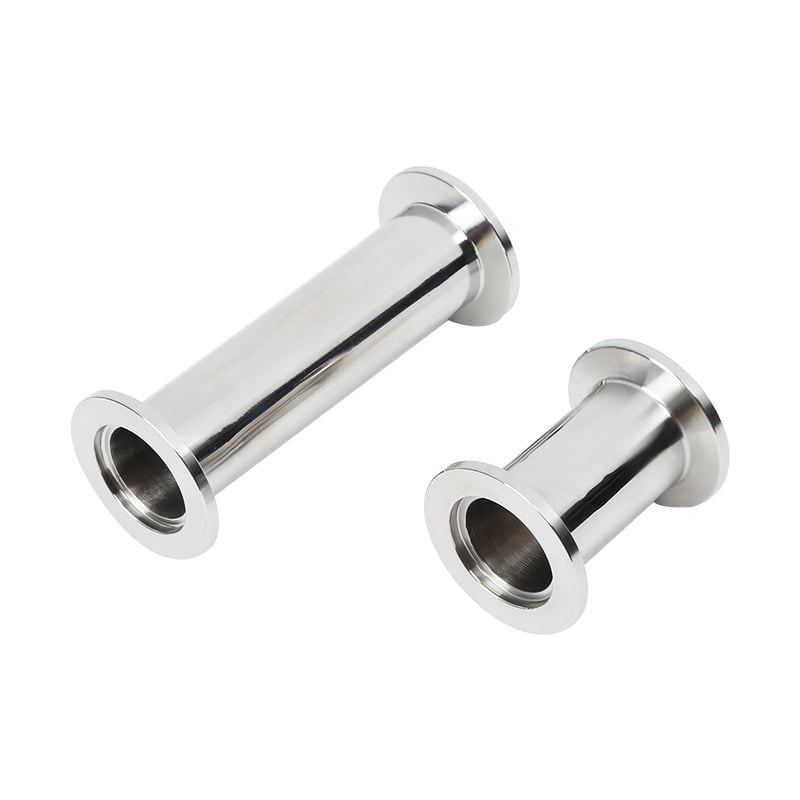 SS304 SS316L Stainless Steel KF16/KF25/KF40/KF50 Full Nipple High Quality L=40/60/80/100MM Vacuum Pipe Fitting Customizable Size Flanges NW25/40
