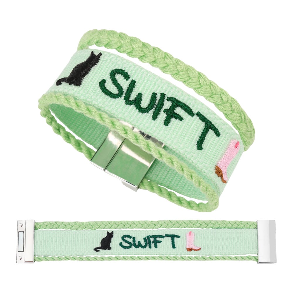 Marrinu Custom Embroidered Woven Bracelet, Personalized Handmade Wristband for Daily & Concert, Custom Text Pattern Bracelet,lancui jewelry