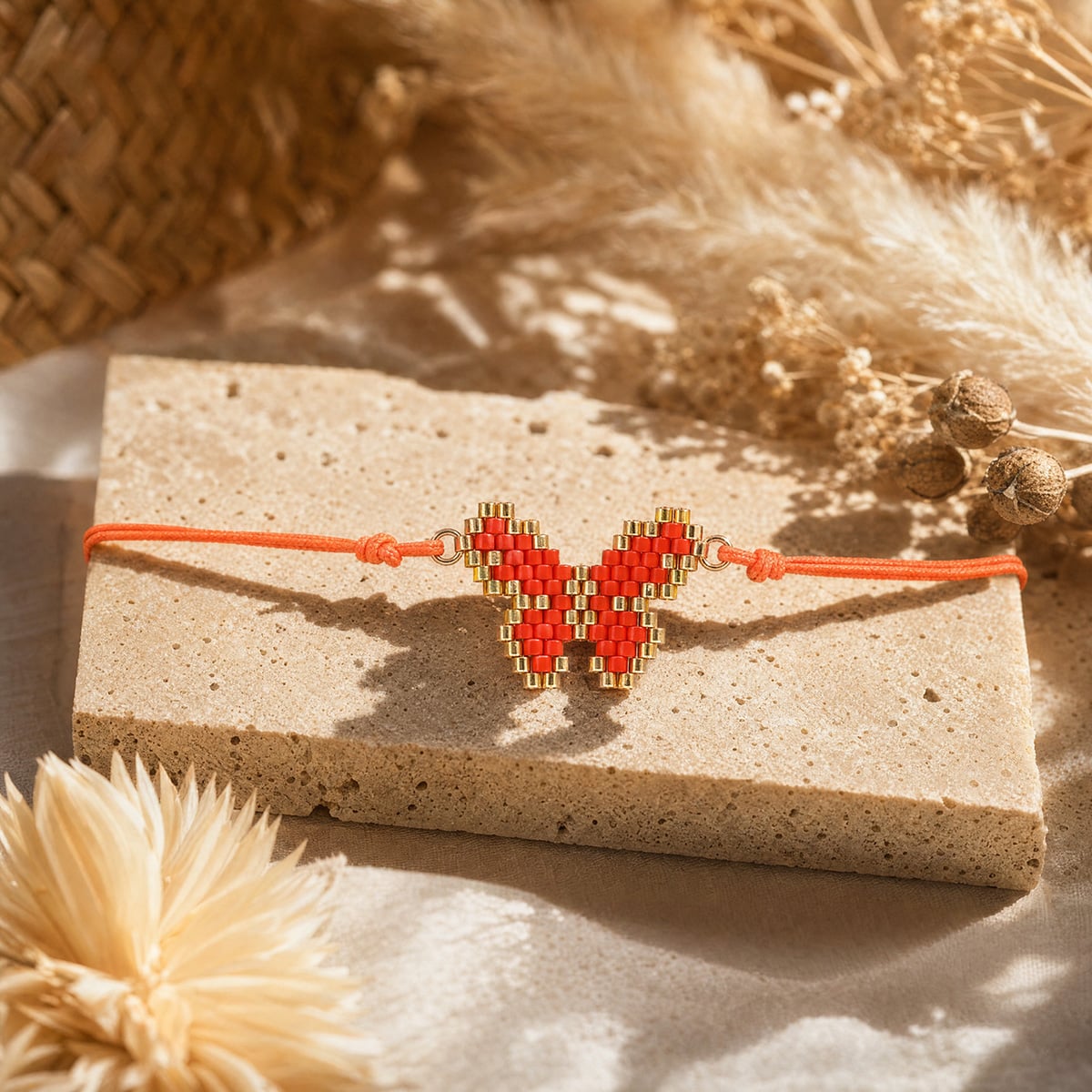 Boho Handmade Miyuki Bead Butterfly Bracelet Adjustable Colorful Animal Stackable Bracelet SKU O16BMI250