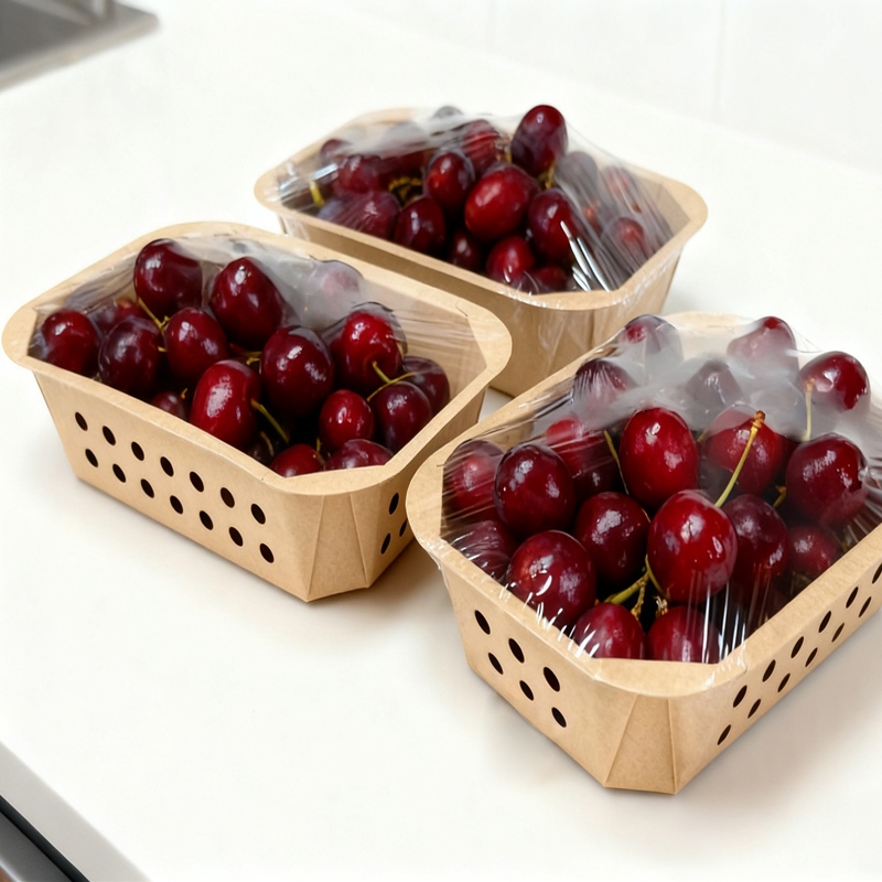 Coșuleț din hârtie ecologică pentru produse proaspete | Înlocuitor pentru coșulețele plastice de fructe