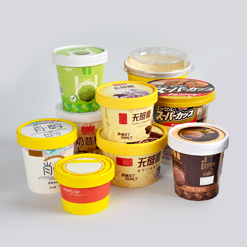 Printed ice cream cup designs with brand artwork