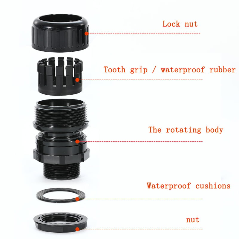 Flexible Conduit PA66 Nylon Corrugated Pipe Robot Rotary Connector