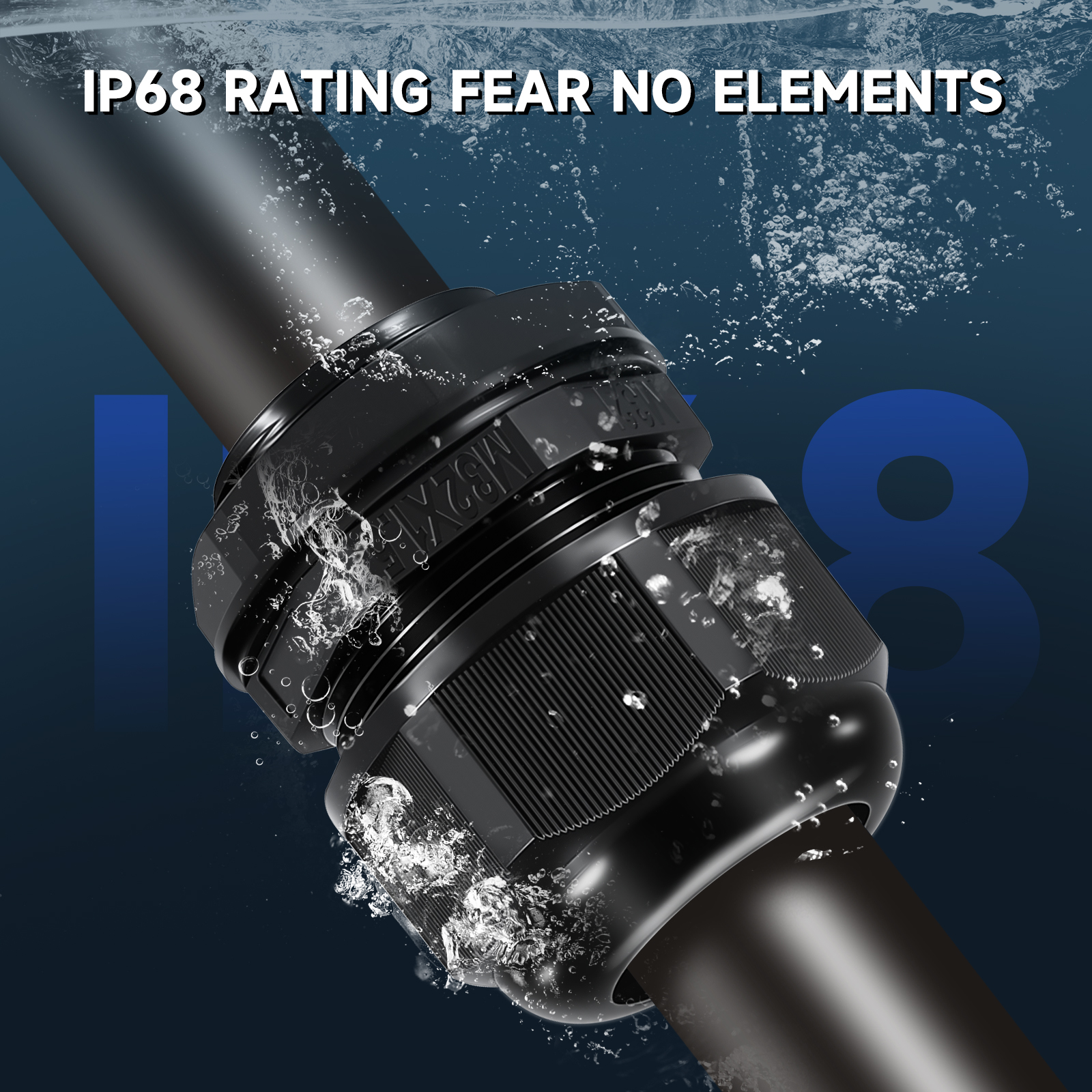 IP68 Waterproof Nylon Cable Gland for Adjustable Coupling Lock Nuts and Washer