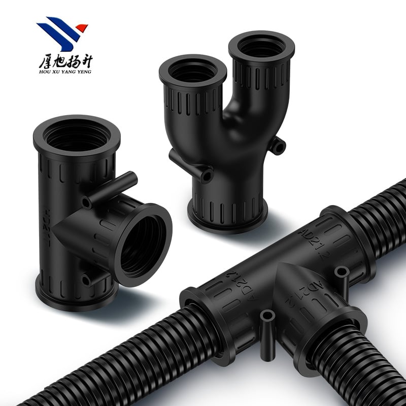 Rubber Tee Connector Pipe Flexible Conduit Connector Fittings for Pipes Tight