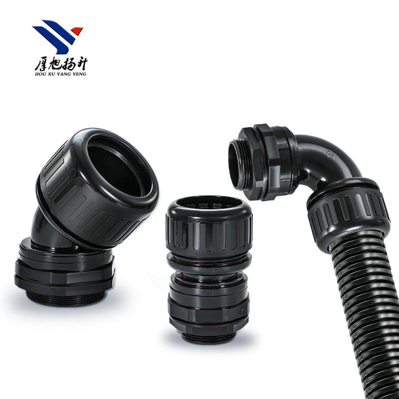 Flexible Conduit PA66 Nylon Corrugated Pipe Robot Rotary Connector