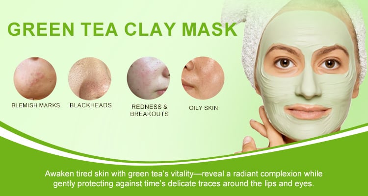 Green tea clay mask for deep cleansing and oil control OEM