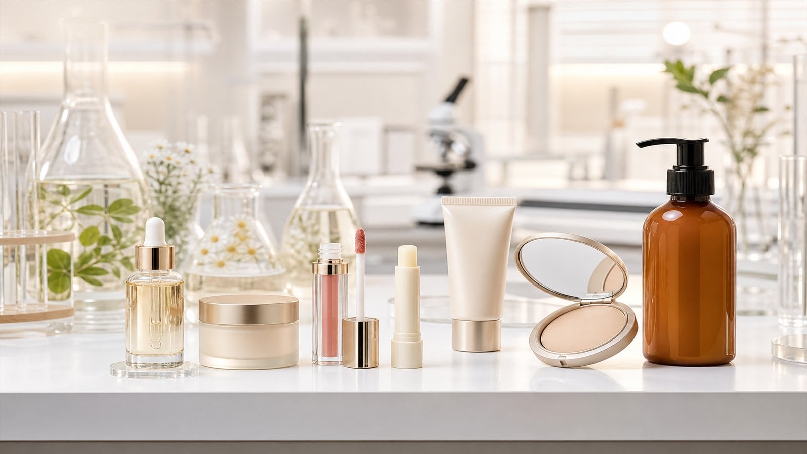 Beauty products contract manufacturing for skincare, lip care, makeup and body care