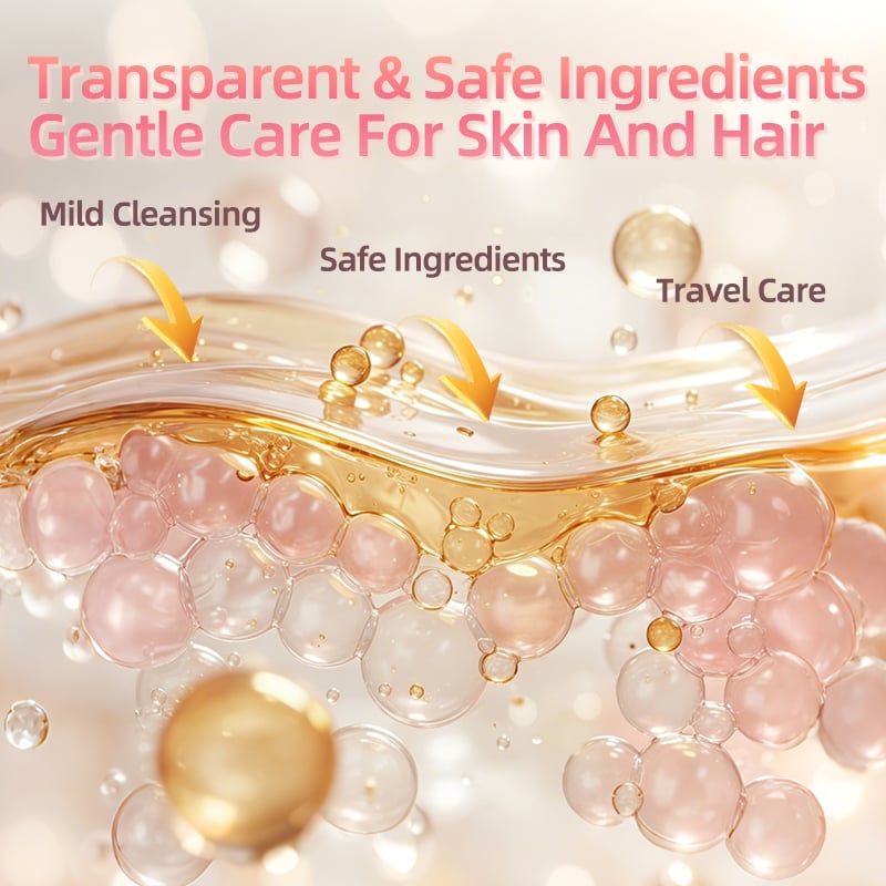 OEM/ODM Travel Hair & Body Care Three-Piece Set:Shower Gel + Shampoo + Conditionerr, your all-in-one travel hair & body care kit. Gentle Cleansing & Nourishing Care, Double Effect for Silky Hair