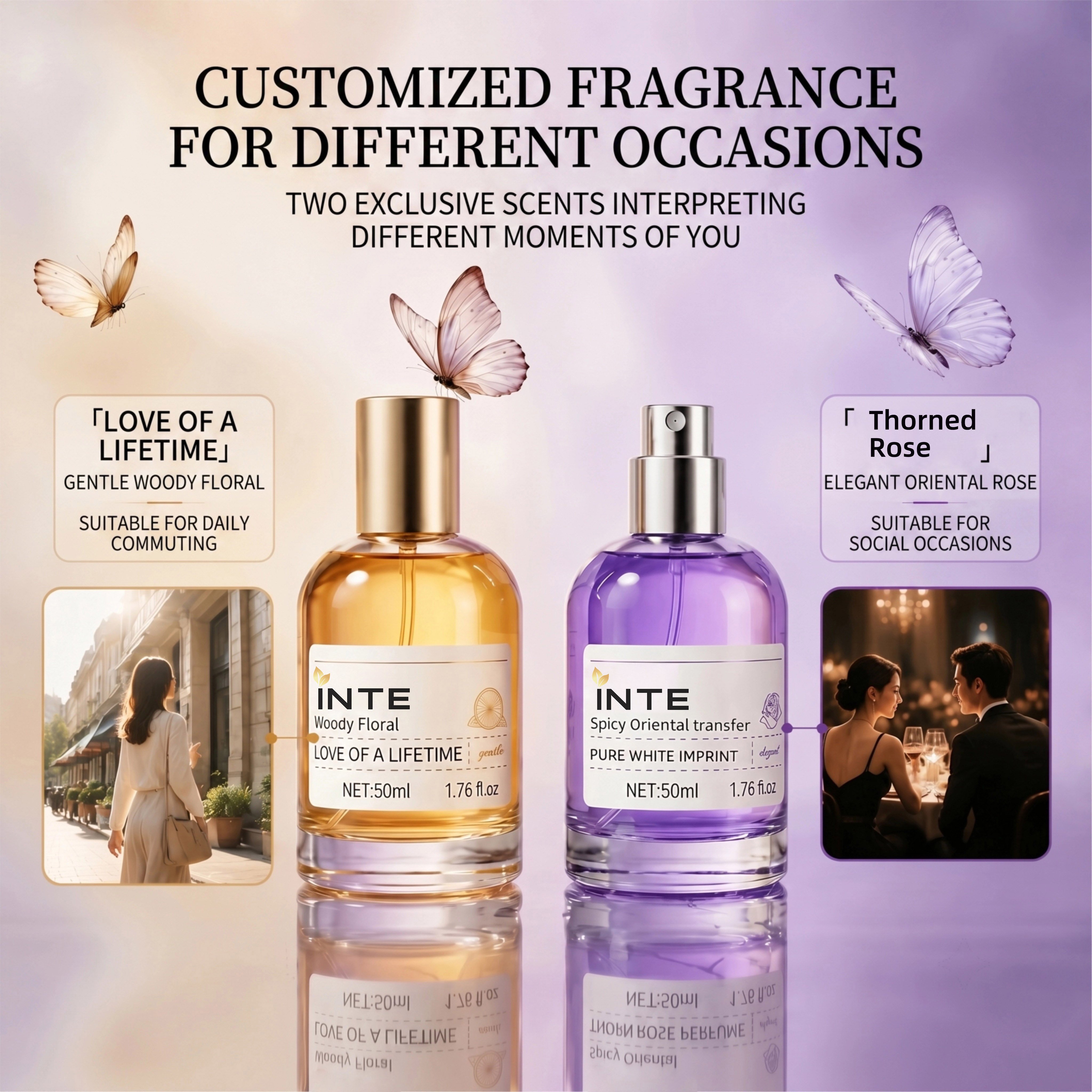 Thorny Romance Duo Perfume Set Thorny Rose & Love Of A Lifetime Long Lasting Woody Floral Perfume Gift Box Custom Logo Women Fragrance Kit OEM Wholesale