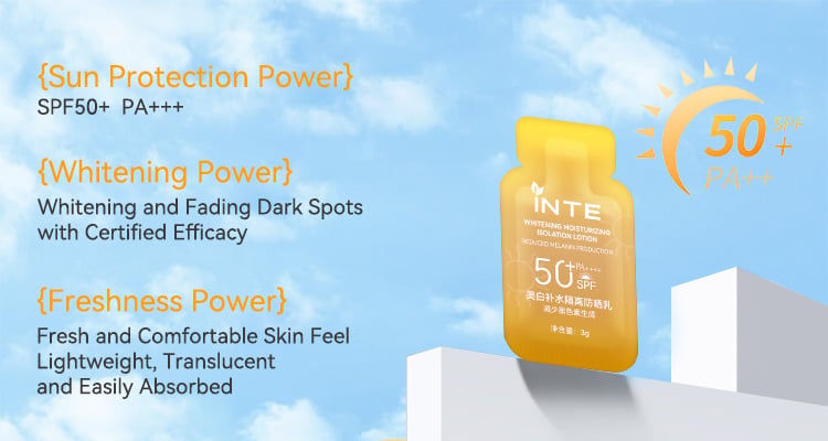 OEM whitening sunscreen lotion SPF50 trial size private label