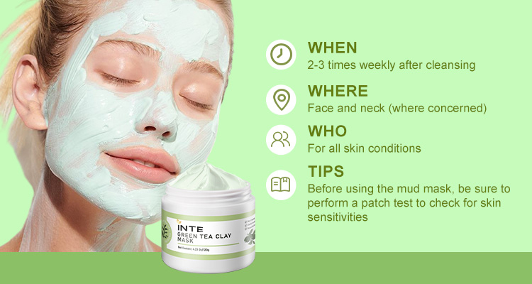Green tea clay mask for deep cleansing and oil control OEM