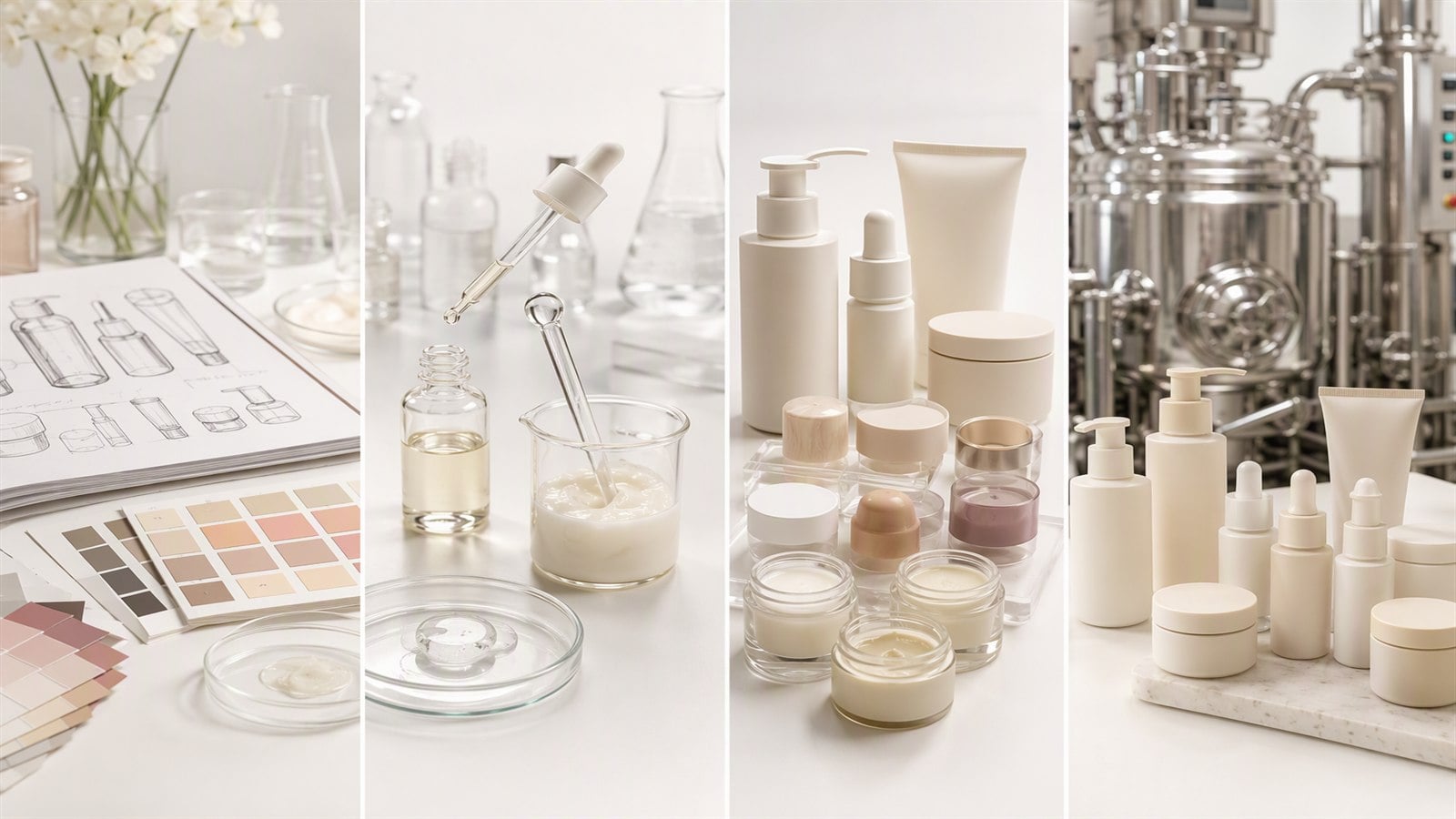 Beauty products contract manufacturing process from product brief to mass production