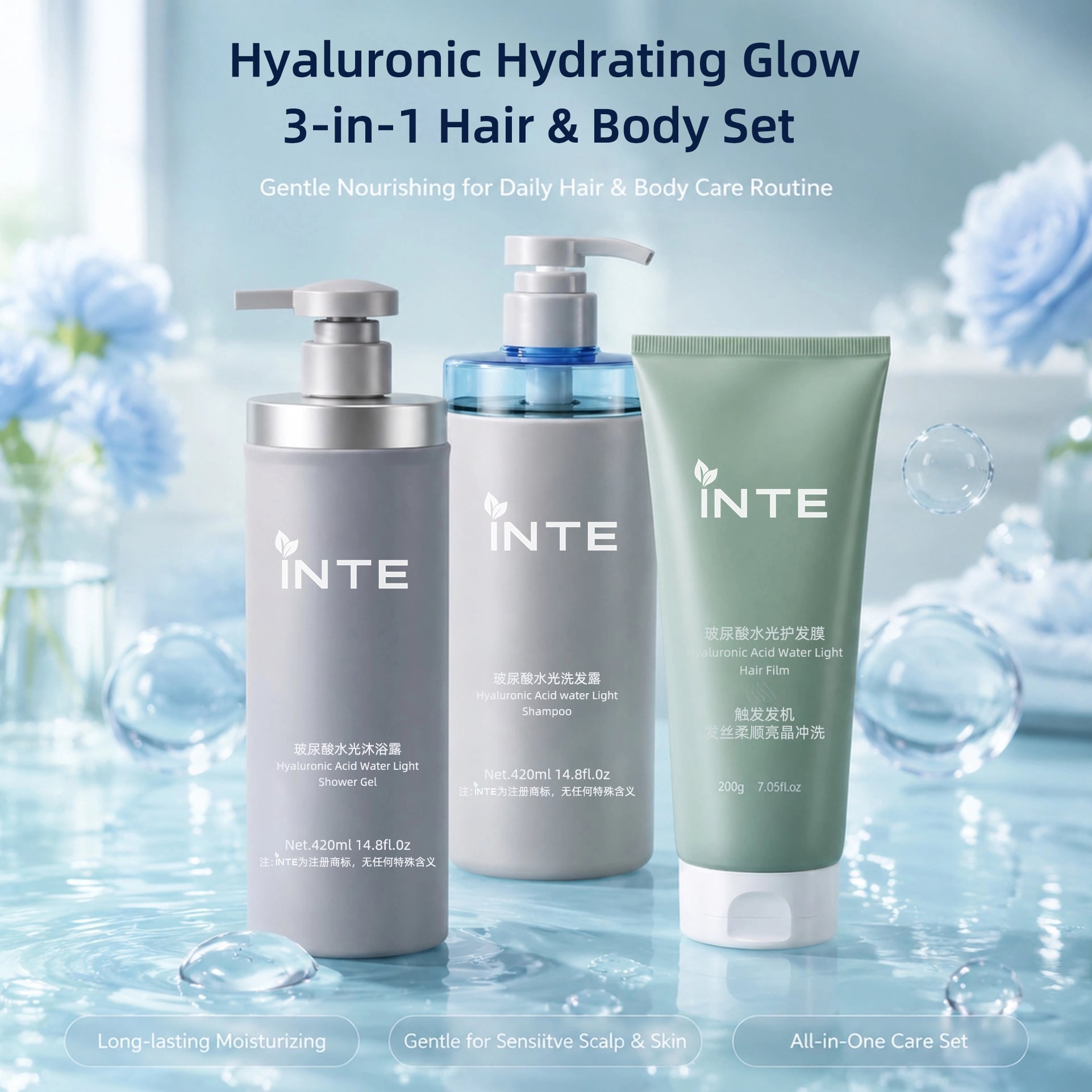 Hyaluronic Hydrating Glow 3-in-1 Hair & Body Set
