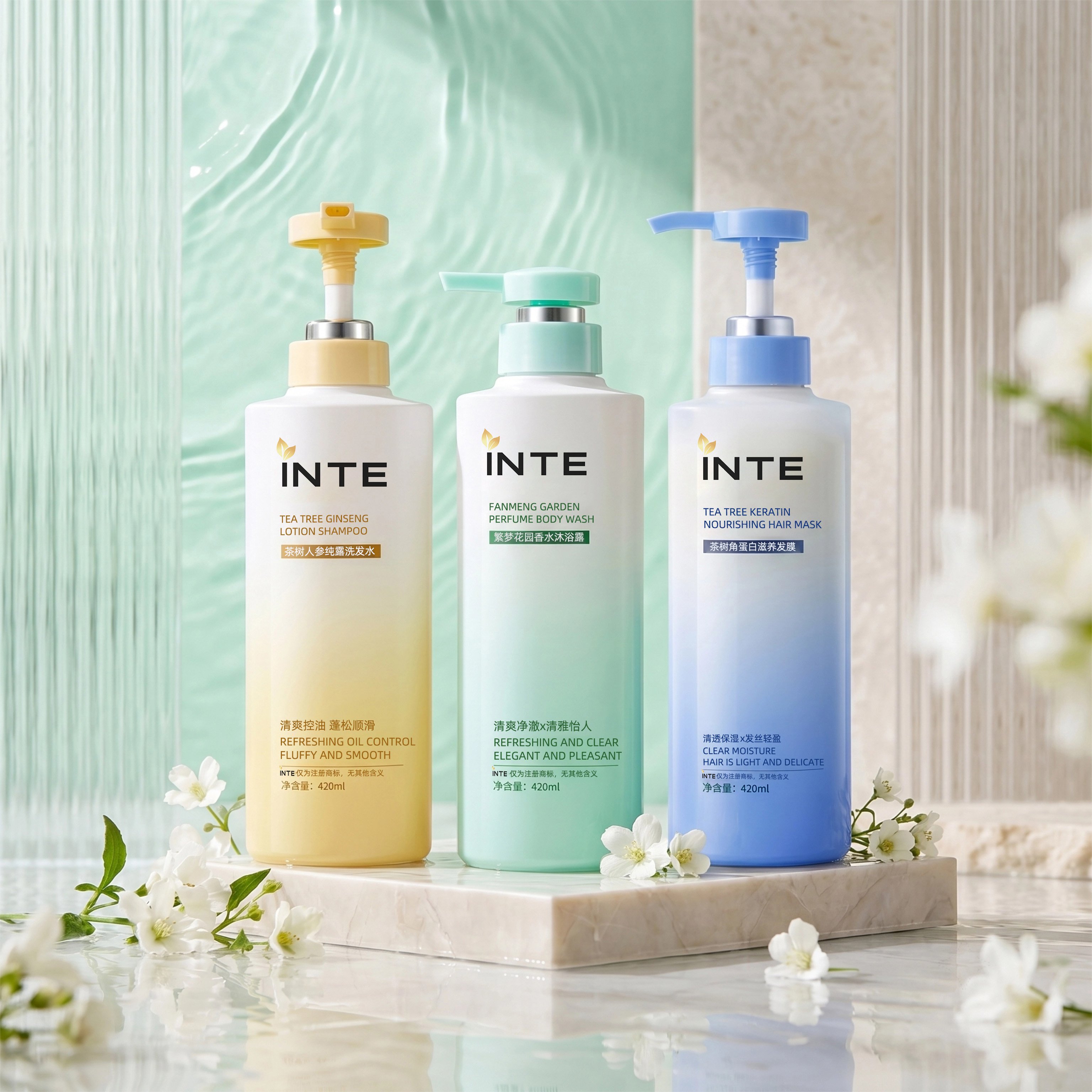 OEM & ODM Airy Fresh Fragrance Hair & Shower Care Trio Set