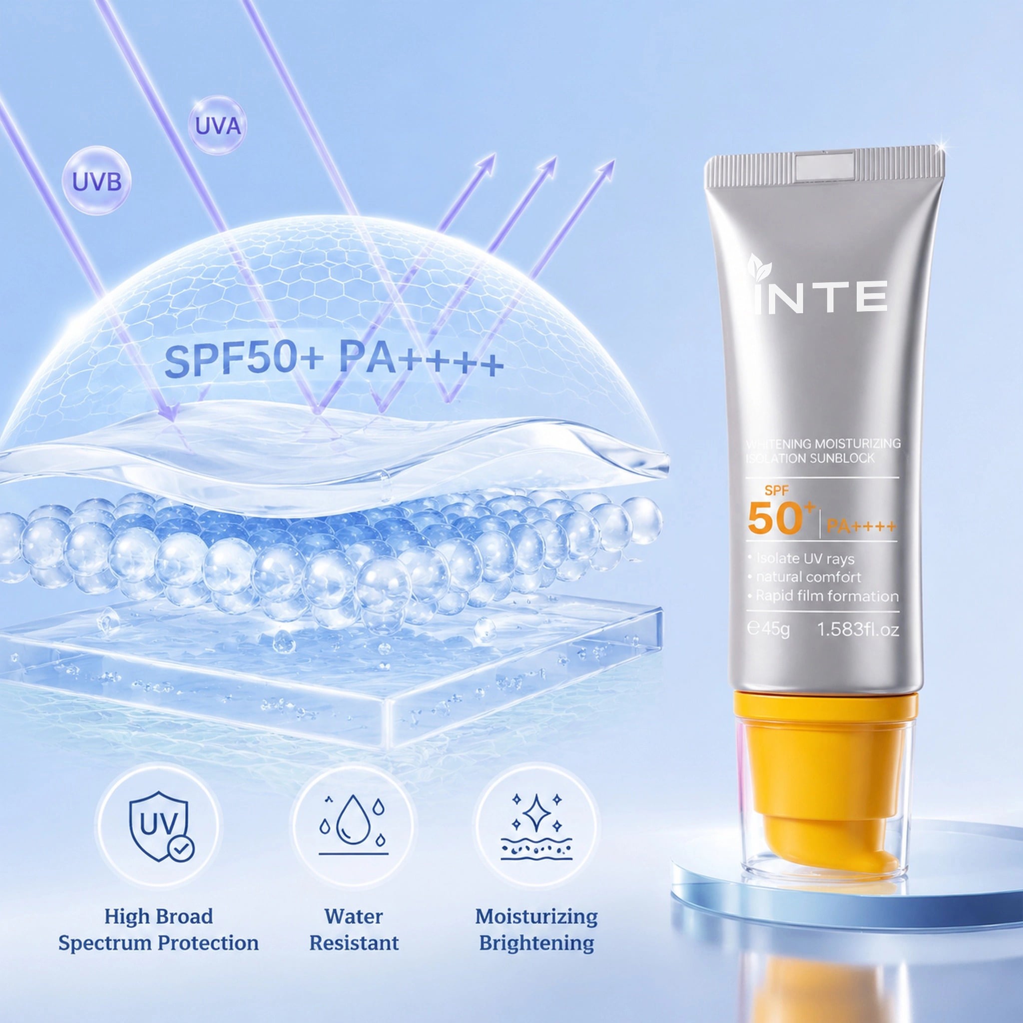 Collagen Brightening Base & Sun Protection Trio 3 In 1 Makeup Skin Care Set Collagen Glow Cushion Concealing Powder SPF50+ Whitening Sunscreen Firming Anti-Aging Private Label OEM Custom Logo Wholesale