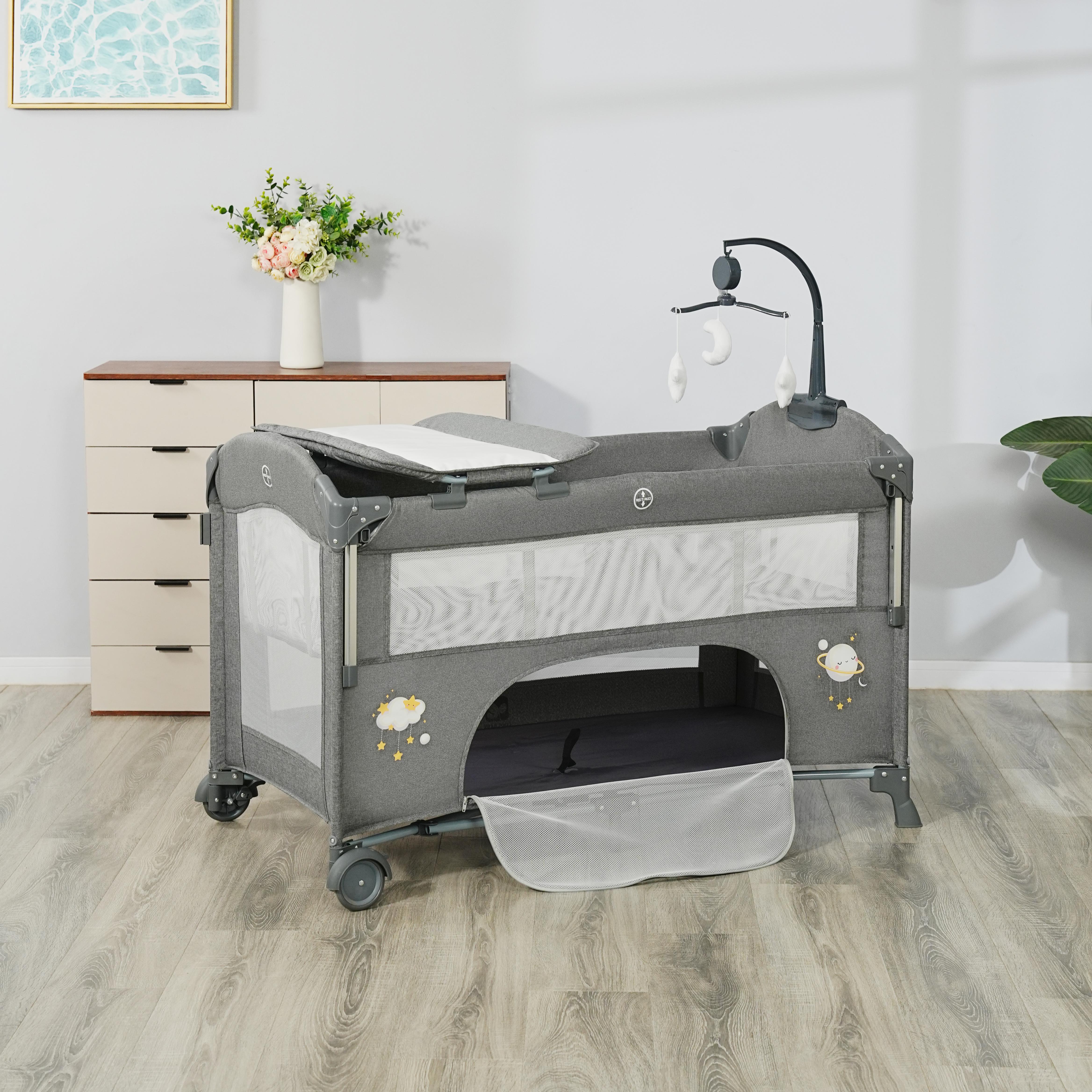 KDD08 Cool Baby New Multifunctional Baby Playpen With Music Toy Bar manufacture