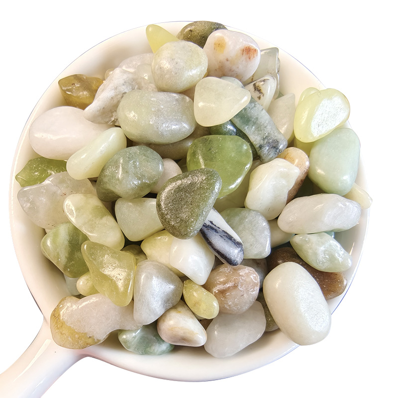 Natural Dandong Green Jade Pebbles Decorative Gravel for Garden & Aquarium Use