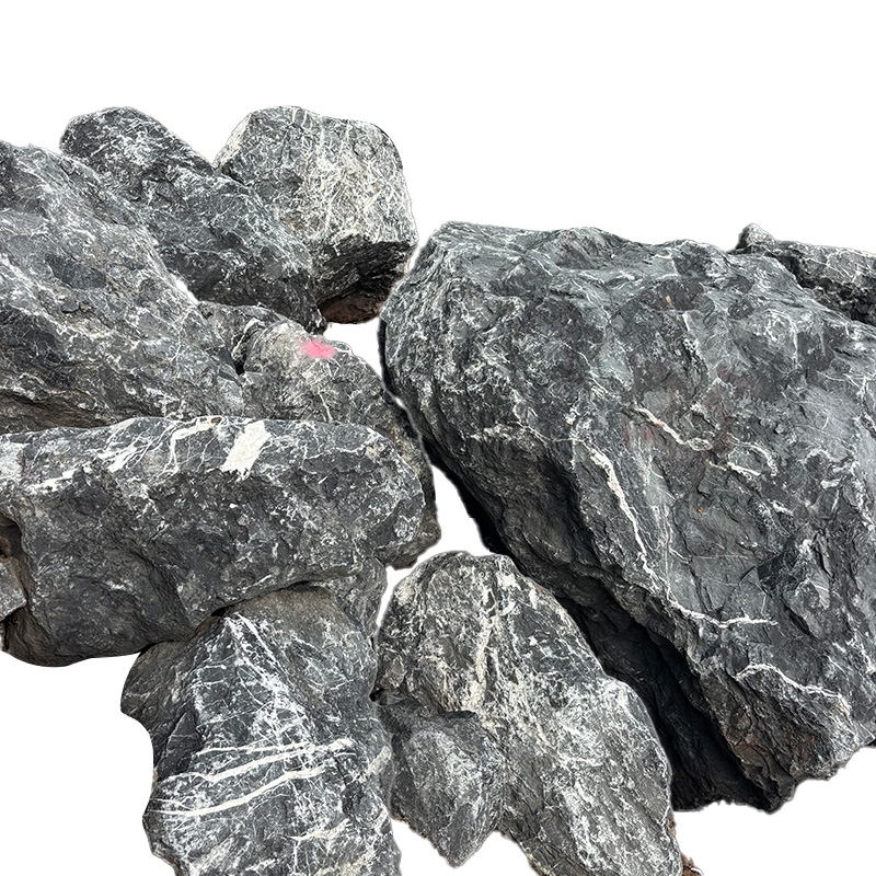 Bulk Black Mountain Stone Natural Landscape Rock for Garden Hardscape & Aquascape