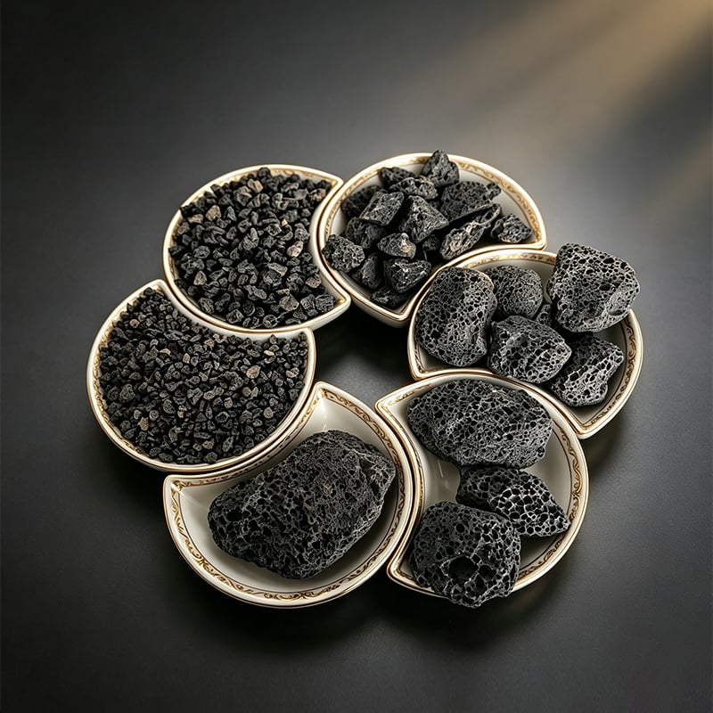 Black volcanic rock