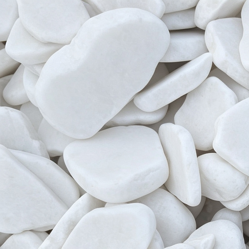 Bulk Natural White Pebble Tile Polished Stone Mosaic for Indoor Outdoor Construction Projects